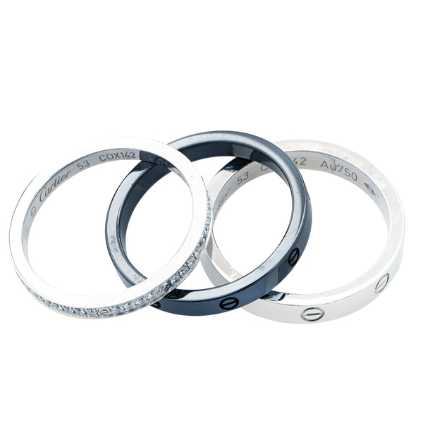 Cartier Trio Collection Ring in 18 Karat White Gold Regent