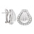 Clam Shell Motif Diamond Clip 18 Karat White Gold Earrings