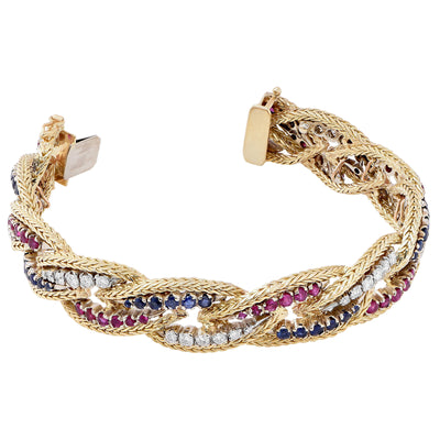 Ruby Sapphire Diamond Bracelet