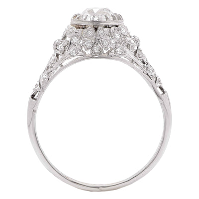 Edwardian 1.31 Carat GIA Certified Old Mine Cut Diamond Platinum Engagement Ring
