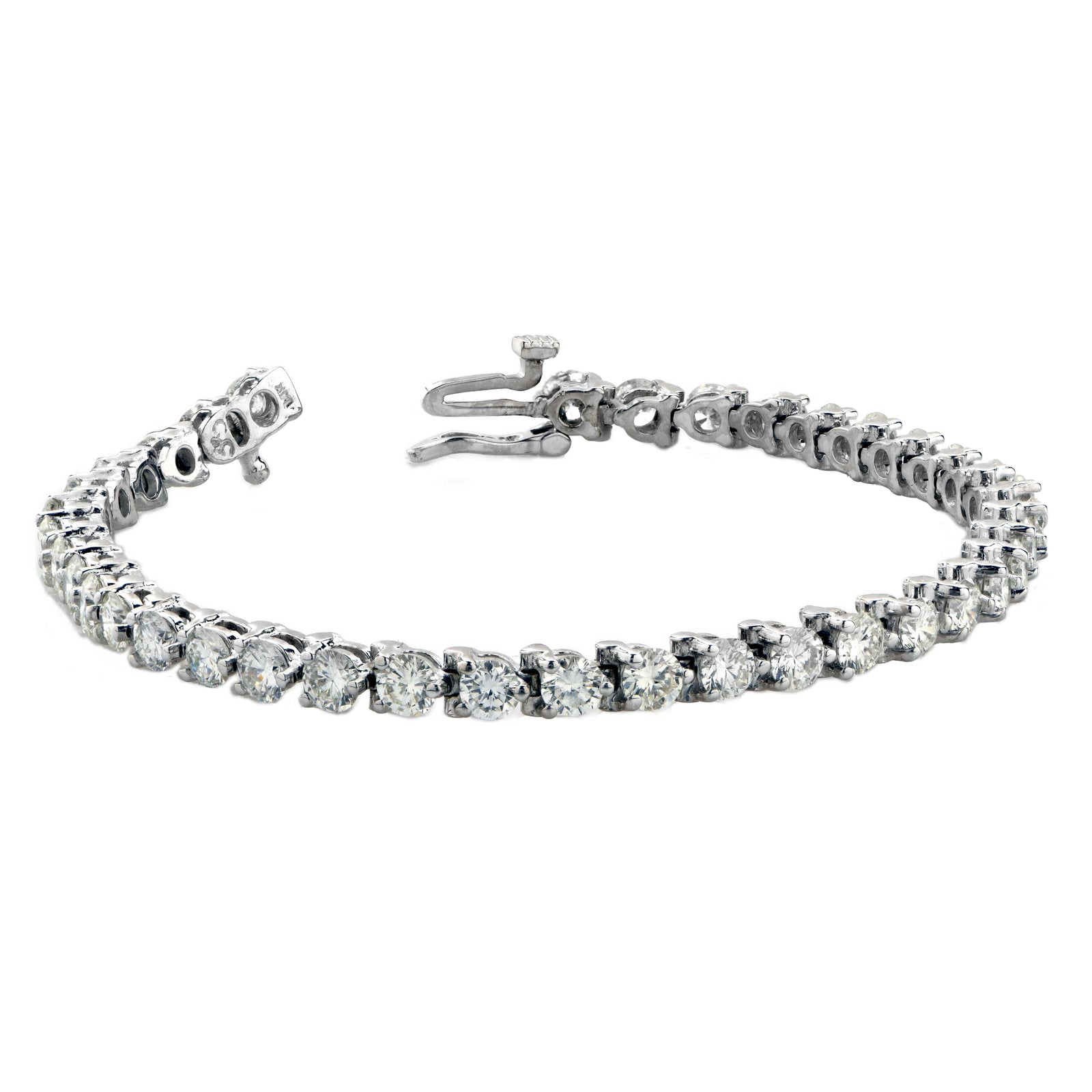 7.1 Carat Diamond Tennis Bracelet in 14 Karat White Gold