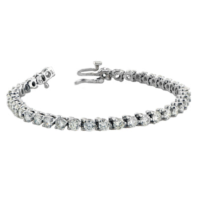 6.8 Carat Diamond Tennis Bracelet in 14 Karat White Gold