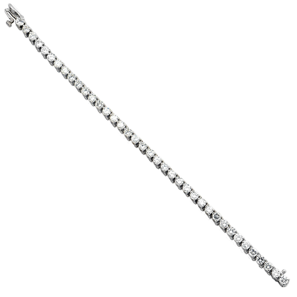 6.8 Carat Diamond Tennis Bracelet in 14 Karat White Gold