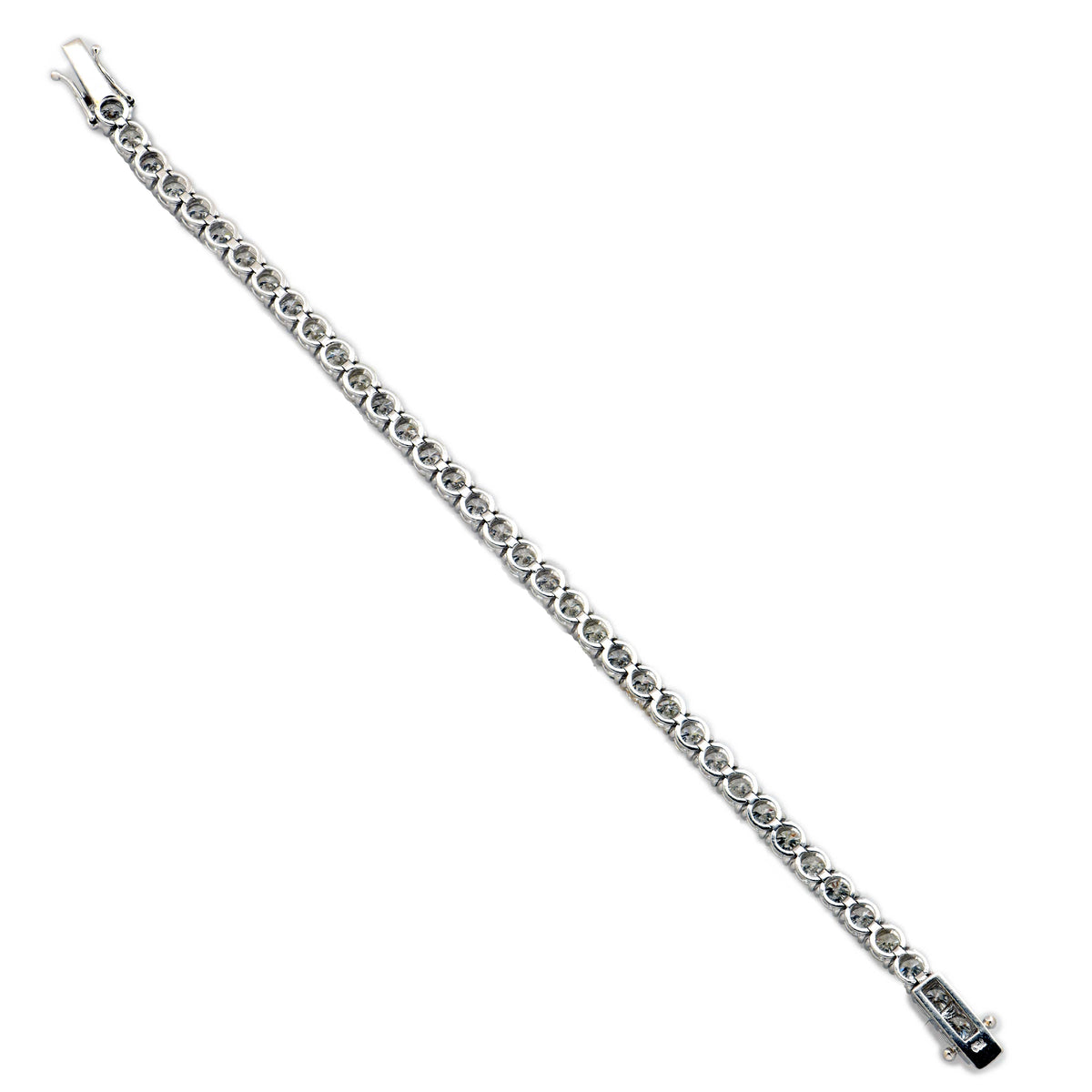 12.25 Carat Diamond Tennis Bracelet in 18 Karat White Gold