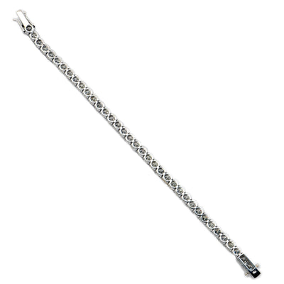 12.25 Carat Diamond Tennis Bracelet in 18 Karat White Gold