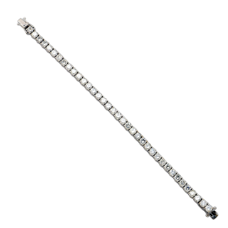 12.25 Carat Diamond Tennis Bracelet in 18 Karat White Gold