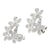 Flower Motif Diamond Earrings in 18 Karat White Gold