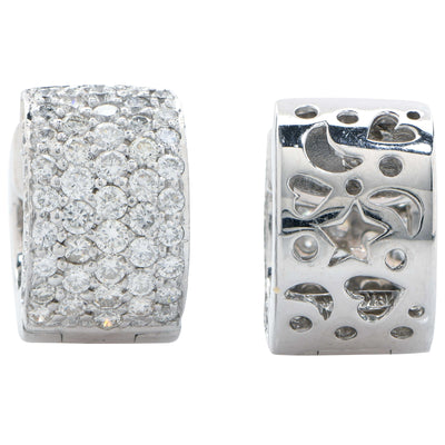 1.75 Carat Diamond Huggie Earrings in 18Karat White Gold