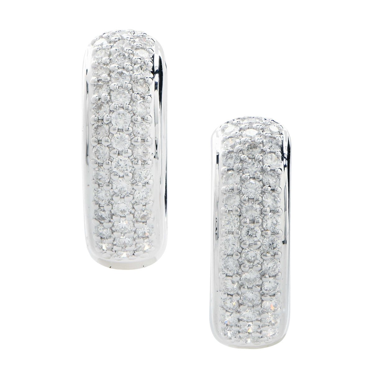 Diamond Huggie Earrings in 18 Karat White Gold