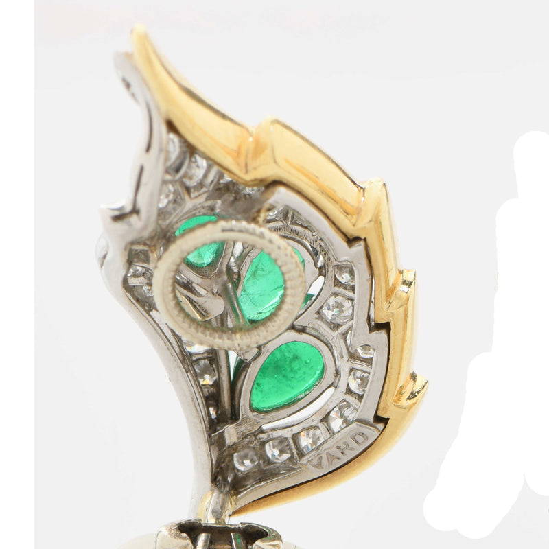 Raymond Yard Emerald and Diamond Earrings