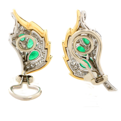 Raymond Yard Emerald and Diamond Earrings