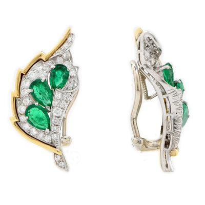 Raymond Yard Emerald and Diamond Earrings