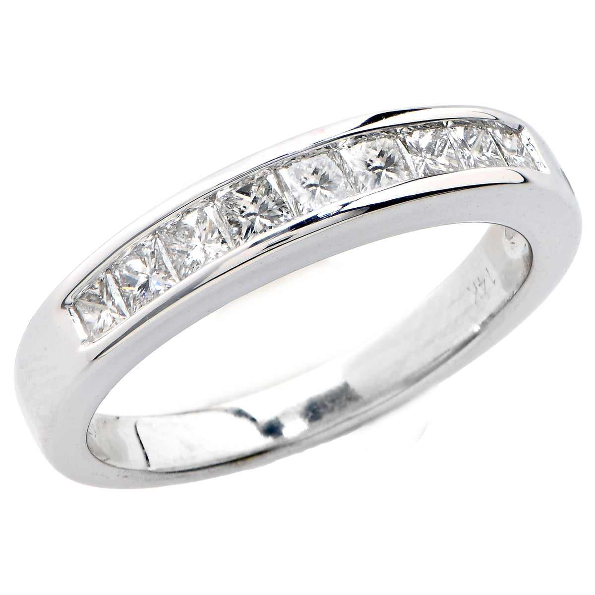 Lady's Princess Cut Diamond Wedding Channel Set Band