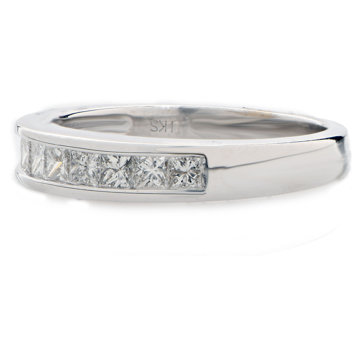 Lady's Princess Cut Diamond Wedding Channel Set Band