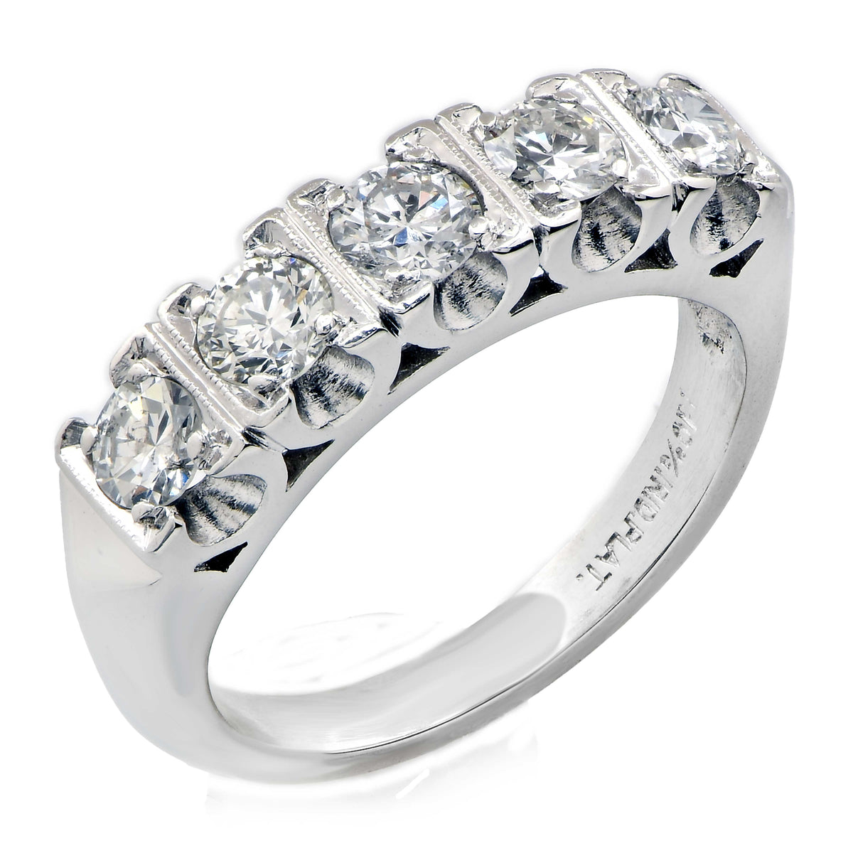 Classic Five Diamond Platinum Wedding Band