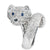 Wolf Motif Ring with Diamonds and Sapphires in 18 Karat White Gold