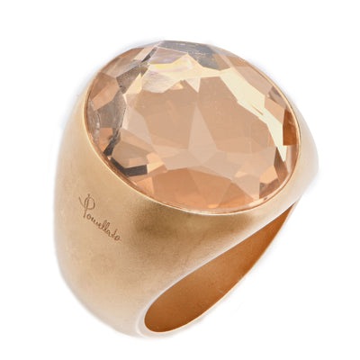 Pomellato Narciso Pink Quartz 18 Karat Yellow Gold Ring