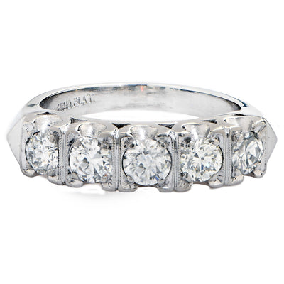 Classic Five Diamond Platinum Wedding Band