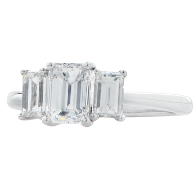 1.83 Carat GIA Graded Emerald Cut Diamond Engagement Ring