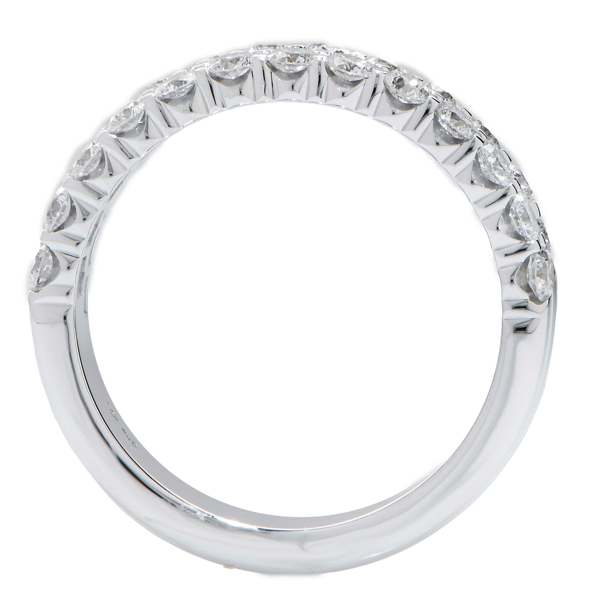 1.35 Carat Diamond Double Row Half Eternity Band in 18 Karat White Gold