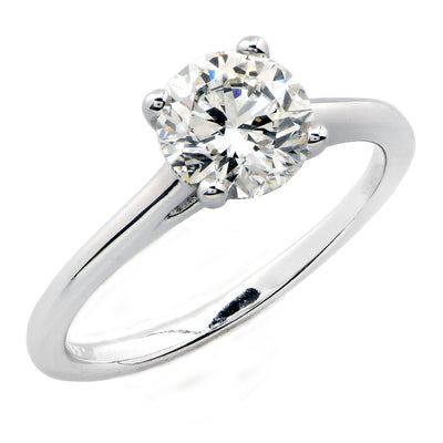 .93 Carat Round Brilliant Cut Diamond Engagement Ring in 18 Karat White Gold