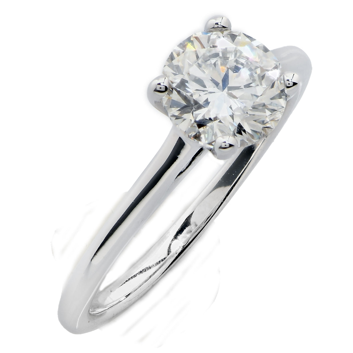 .93 Carat Round Brilliant Cut Diamond Engagement Ring in 18 Karat White Gold