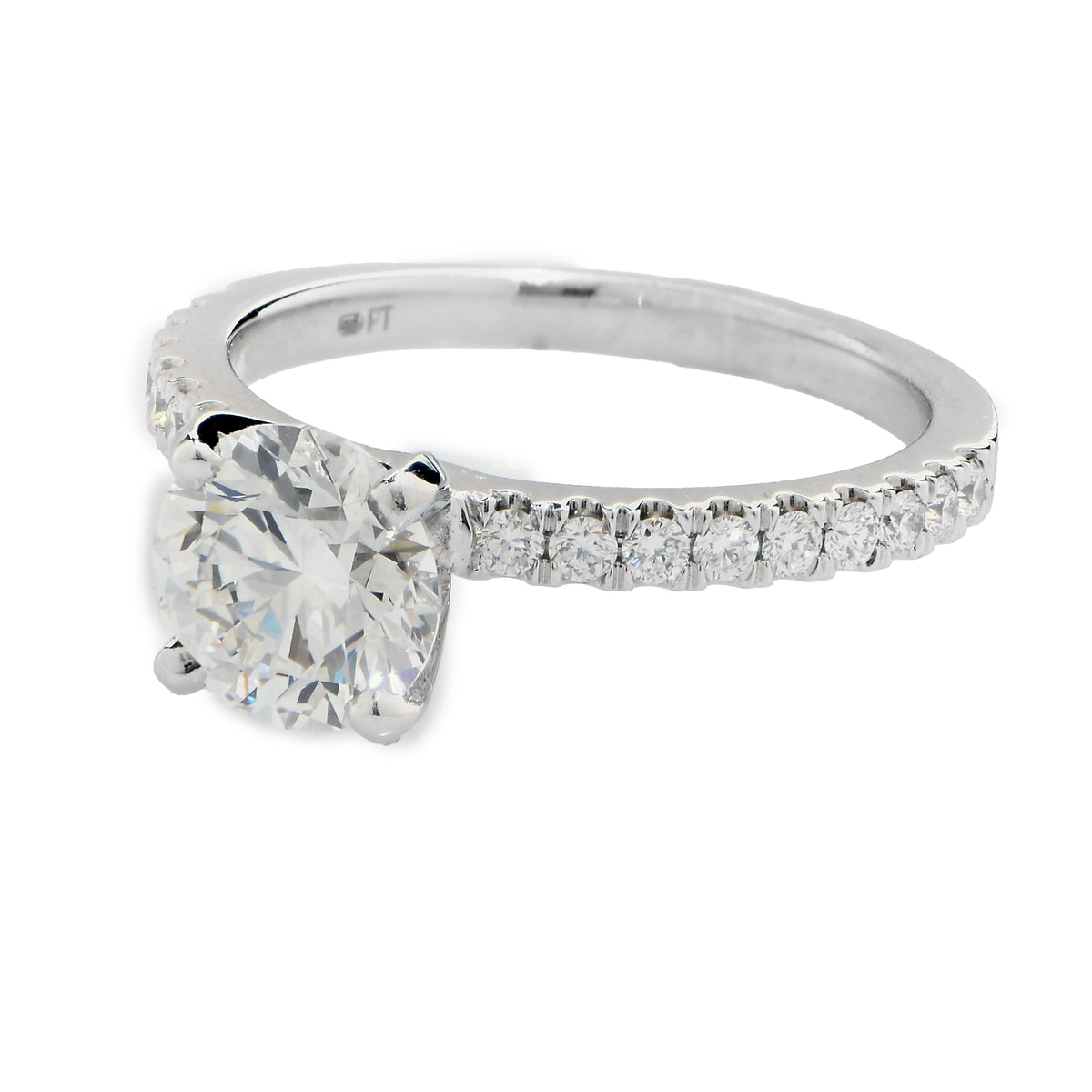 1.21 Carat Round Brilliant Cut Diamond Engagement Ring