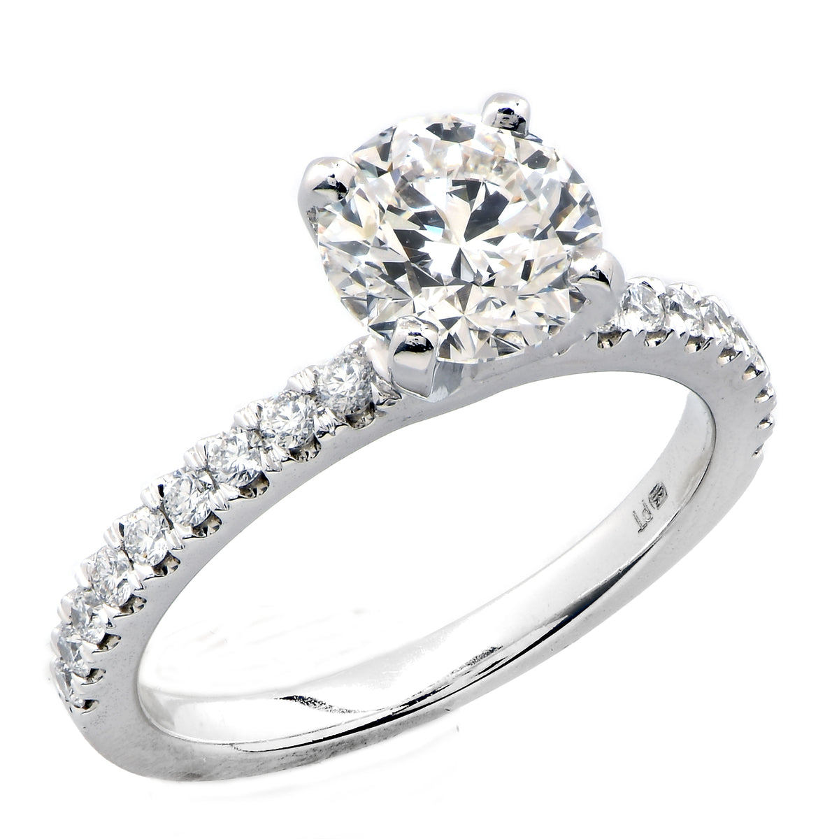 1.21 Carat Round Brilliant Cut Diamond Engagement Ring