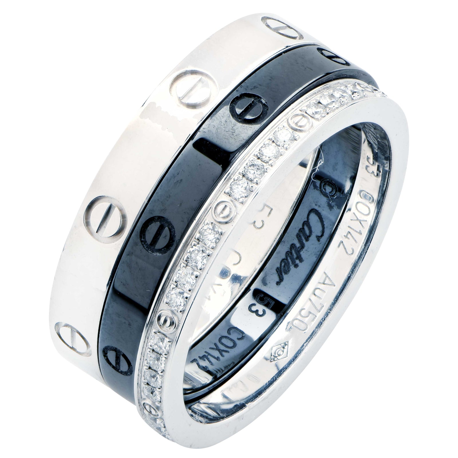 Cartier Trio Collection Ring in 18 Karat White Gold