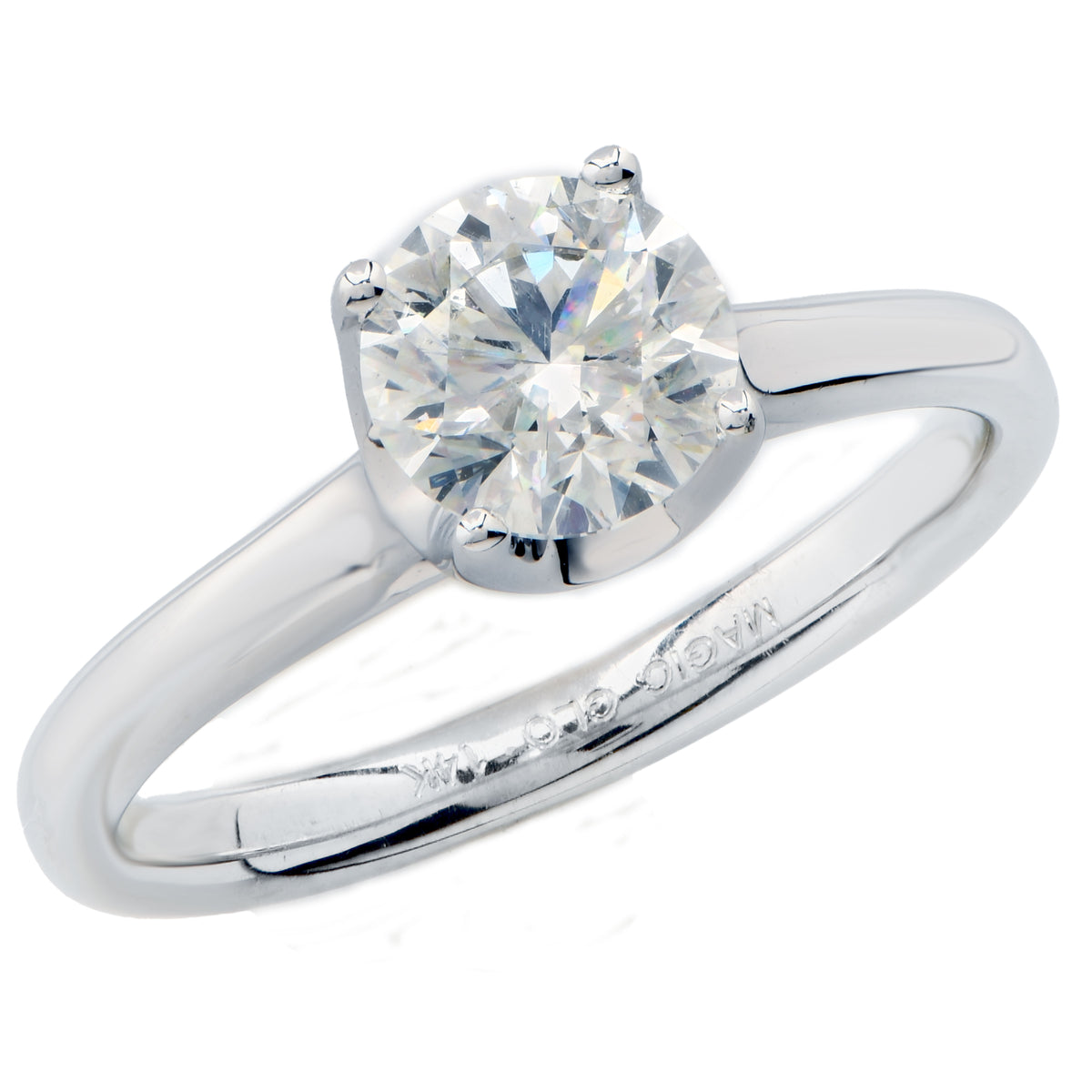 1.13 Carat Round Brilliant Cut Diamond Engagement Ring