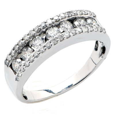 Lady's Diamond Fashion Ring in 14 Karat White Gold