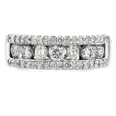 Lady's Diamond Fashion Ring in 14 Karat White Gold