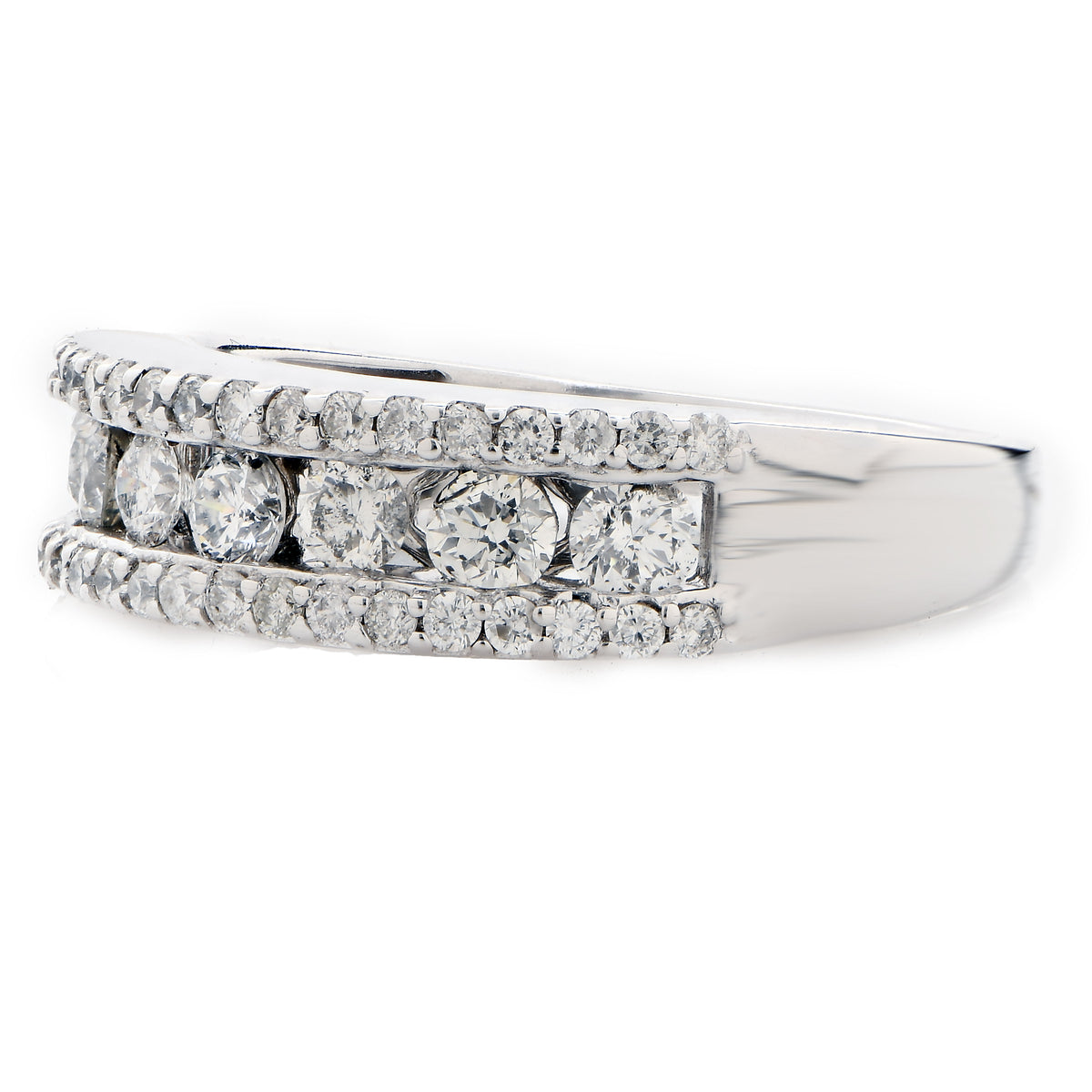 Lady's Diamond Fashion Ring in 14 Karat White Gold