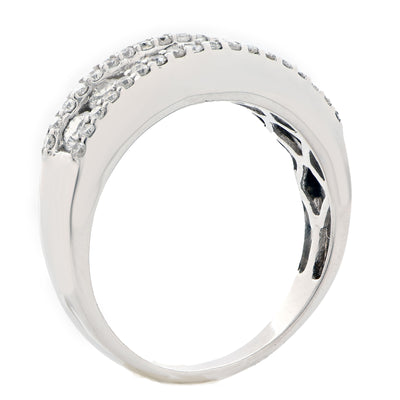 Lady's Diamond Fashion Ring in 14 Karat White Gold