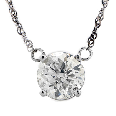 2.02 Round Brilliant Cut Diamond Pendant Necklace