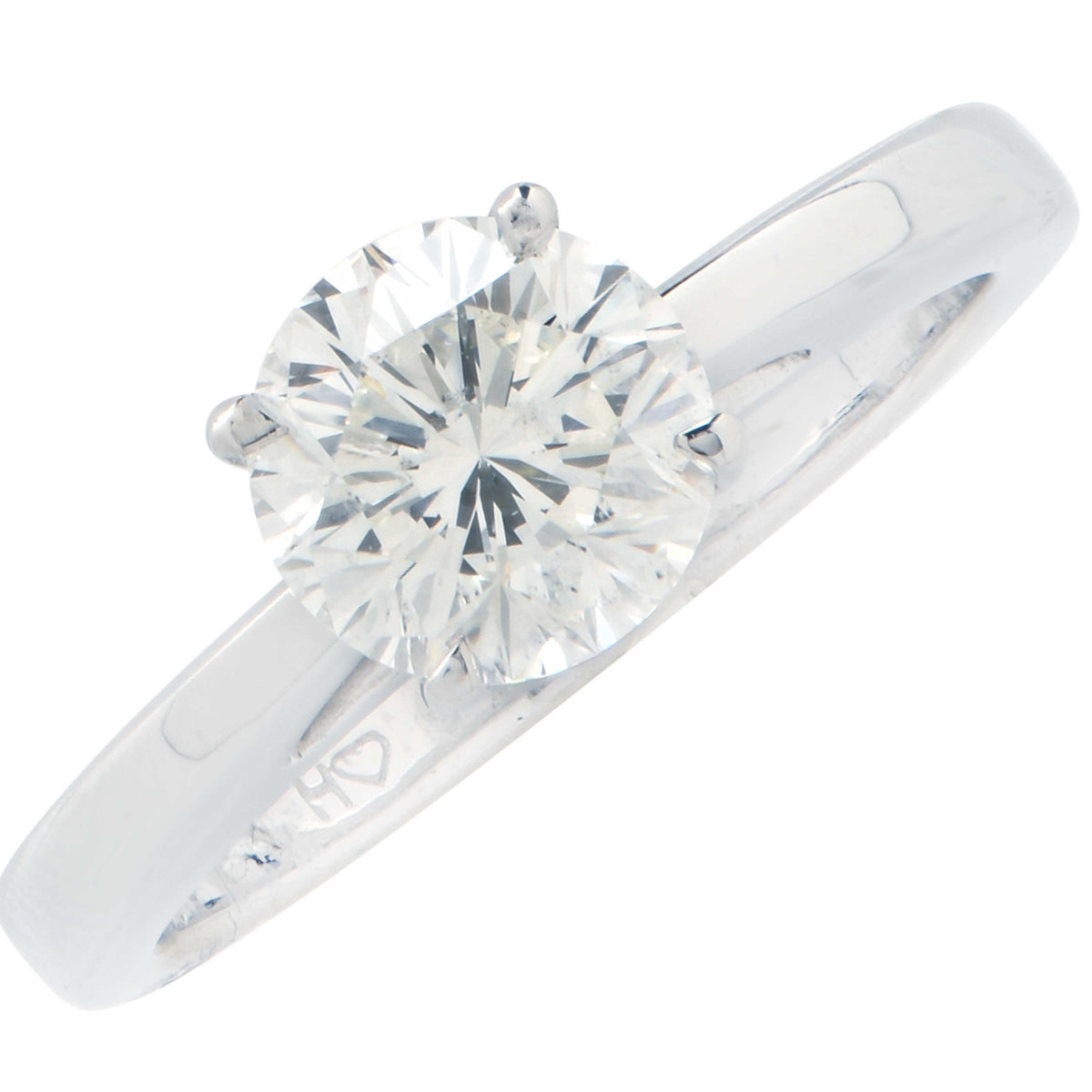 1.51 Carat Round Brilliant Cut Diamond Engagement Ring