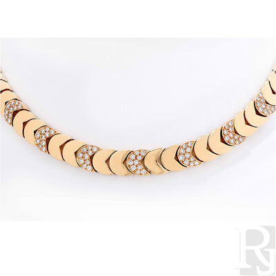 Van Cleef & Arpels Diamond and 18 Karat Yellow Gold Link Necklace