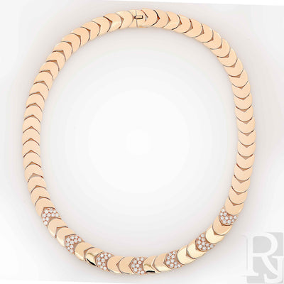 Van Cleef & Arpels Diamond and 18 Karat Yellow Gold Link Necklace - Regent  Jewelers