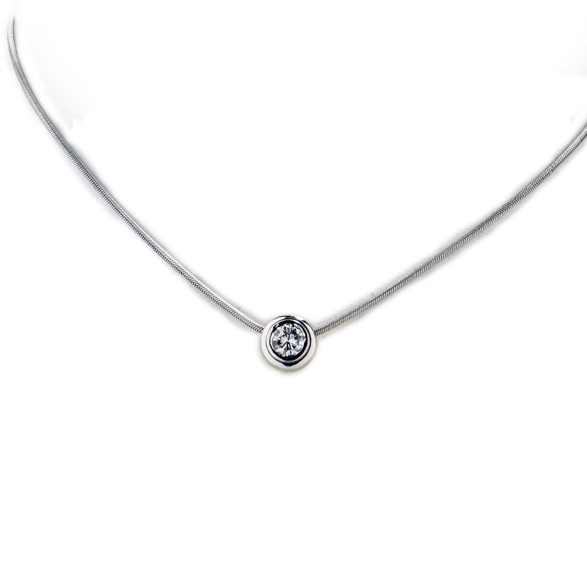 Bezel Set Diamond Pendant