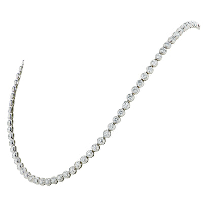 10 Carat Diamond Riviera Necklace in 18 Karat White Gold