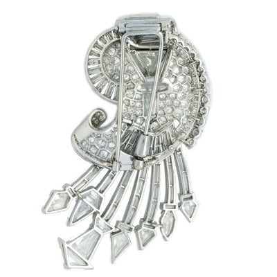 Mid Century Spray Design 29 Carat Diamond Brooch and Pendant