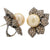 14 MM Golden Pearl and Diamond Earrings in 18 Karat White Gold