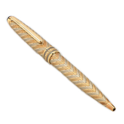 Montblanc Meisterstück Solitaire Chevron 18K Solid Gold Rollerball Pen, Model 164