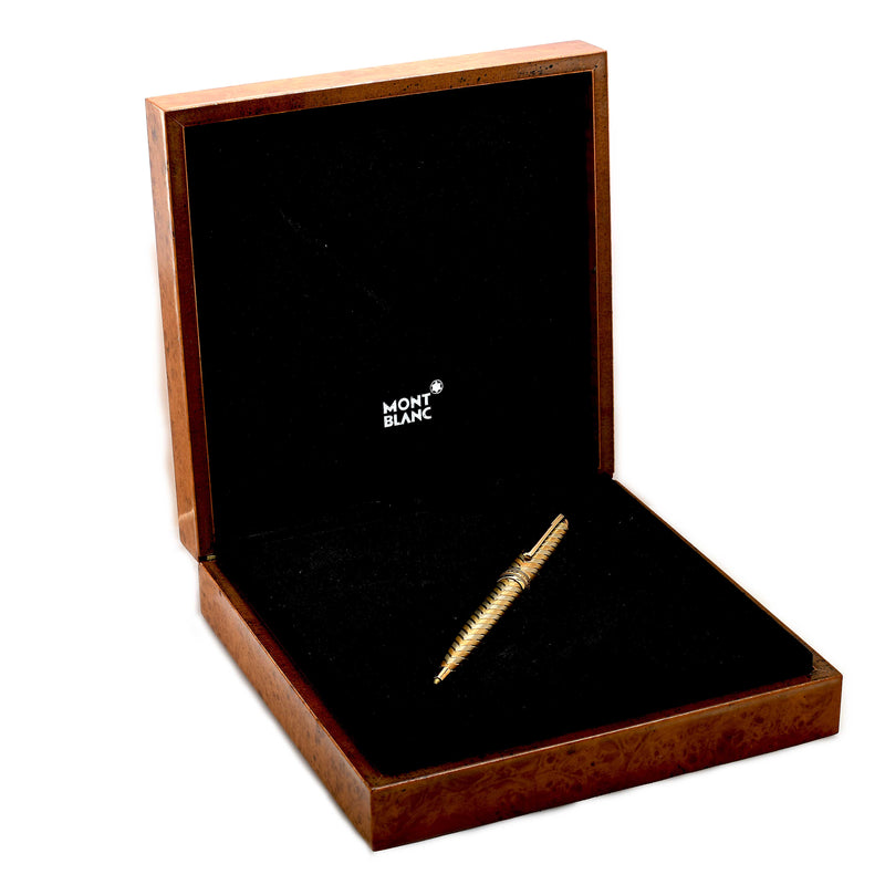 Montblanc Meisterstück Solitaire Chevron 18K Solid Gold Rollerball Pen, Model 164