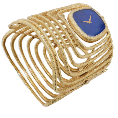 Piaget. A Very Rare 18k Gold and Lapis Lazuli Bracelet Watch