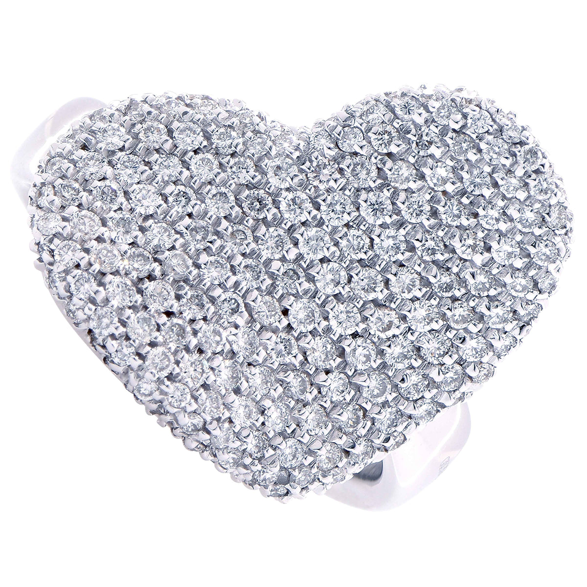 Giorgio Visconti 1.10 Carat Diamond Heart Shaped White Gold Ring