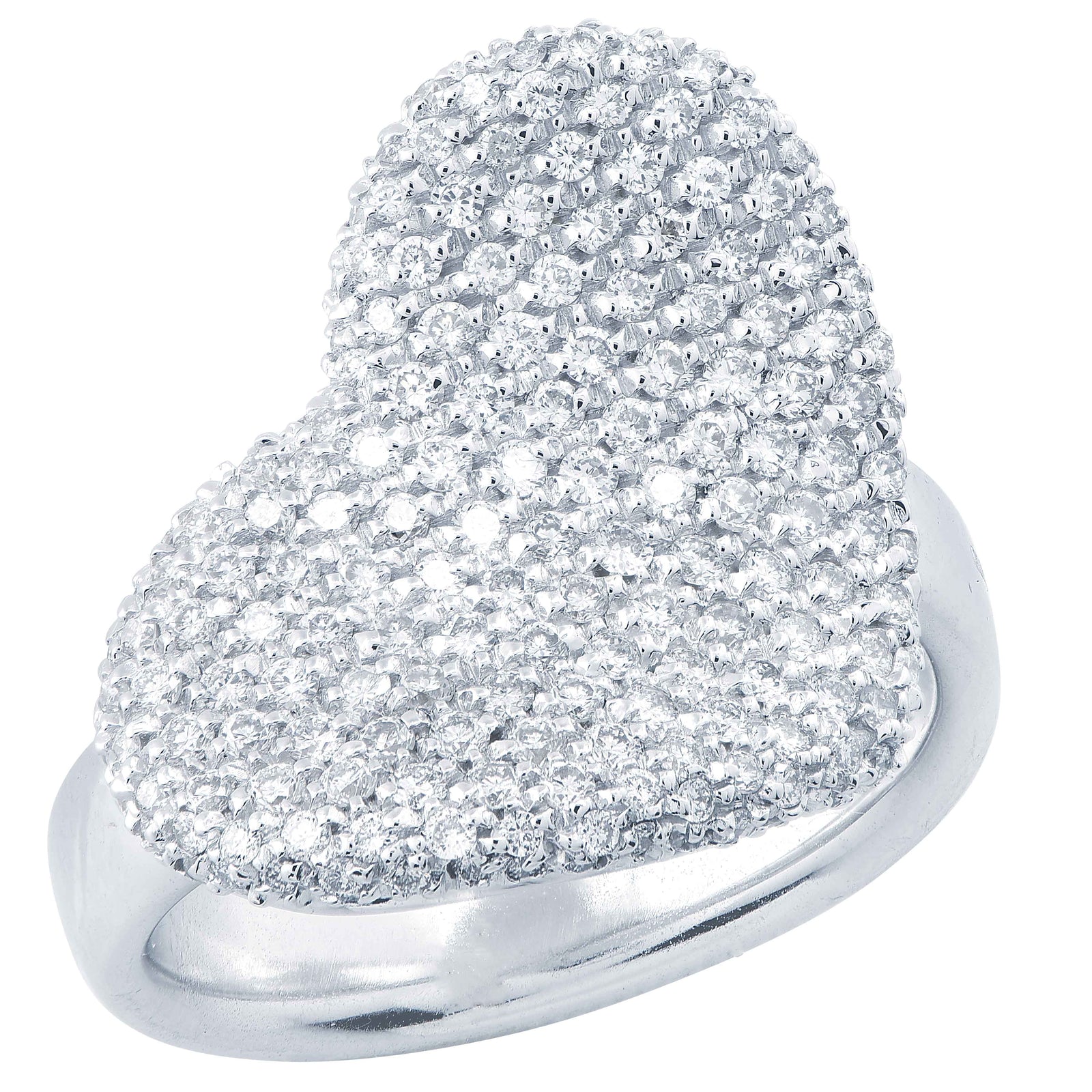 Giorgio Visconti 1.10 Carat Diamond Heart Shaped White Gold Ring