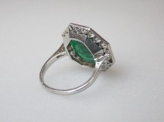 8.5 Carat Emerald Diamond Gold Platinum Ring