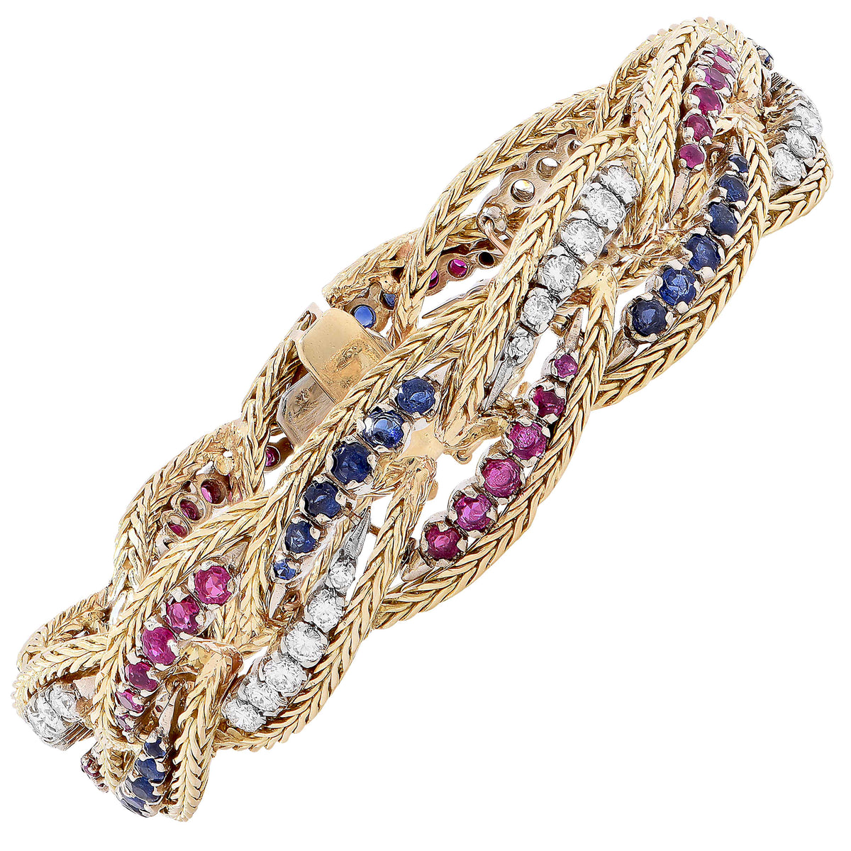 Ruby Sapphire Diamond Bracelet