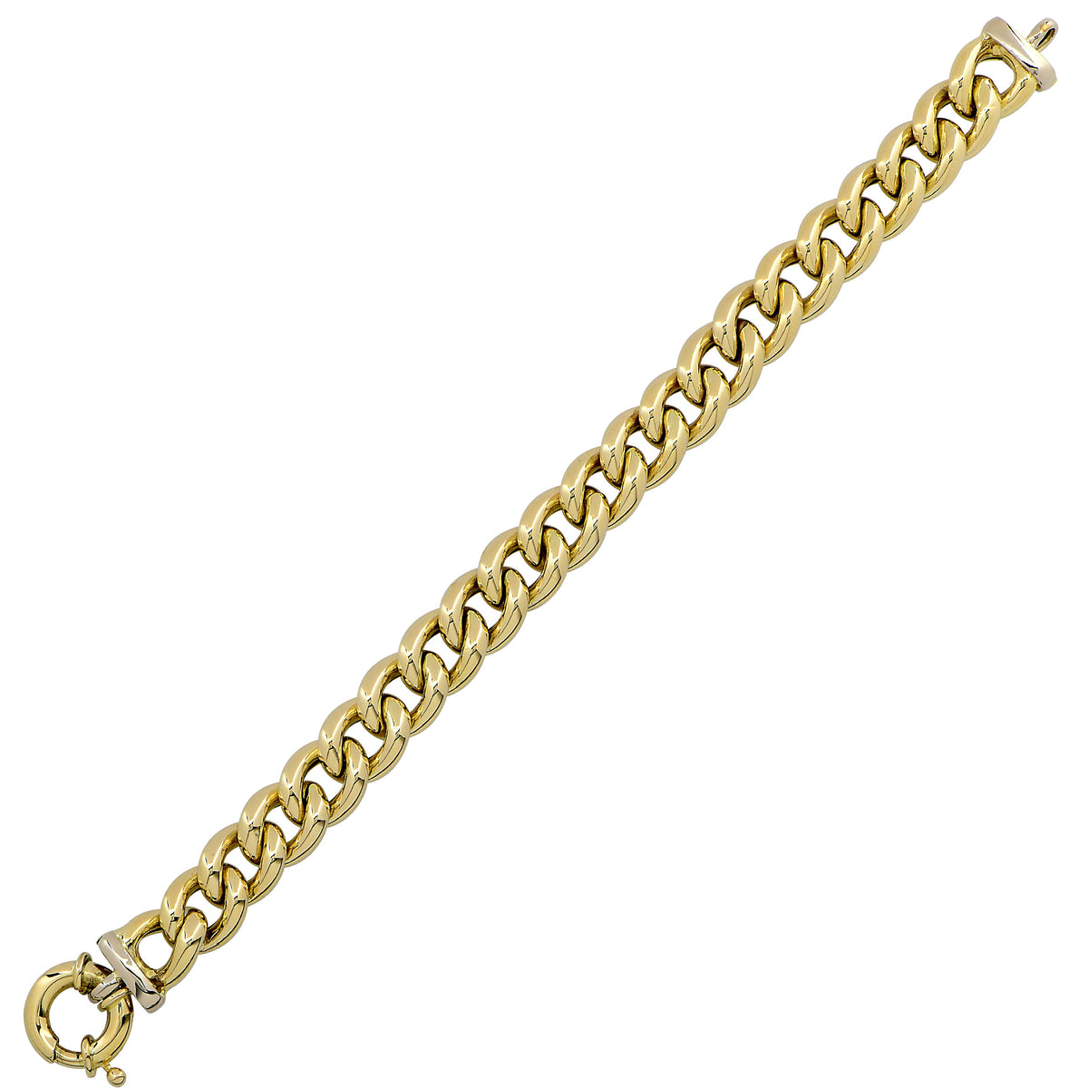 18 Karat Yellow Gold Italian Hollow Link Bracelet